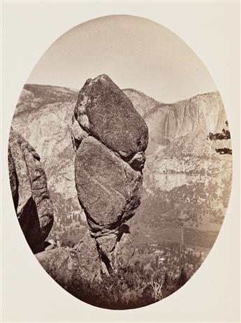 CARLETON E. WATKINS (1829-1916) A grid of four oval albumen prints, including the iconic Agassiz Column from Union Point, Yosemite. 187          